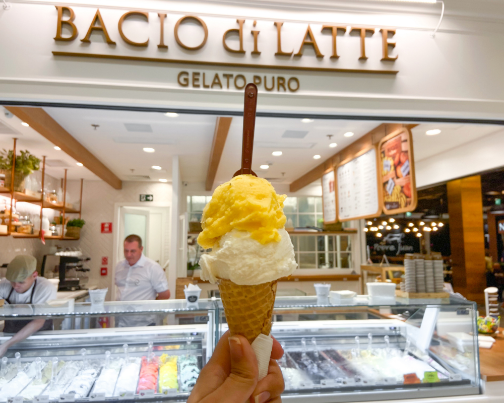 bacio di latte barra shopping sul